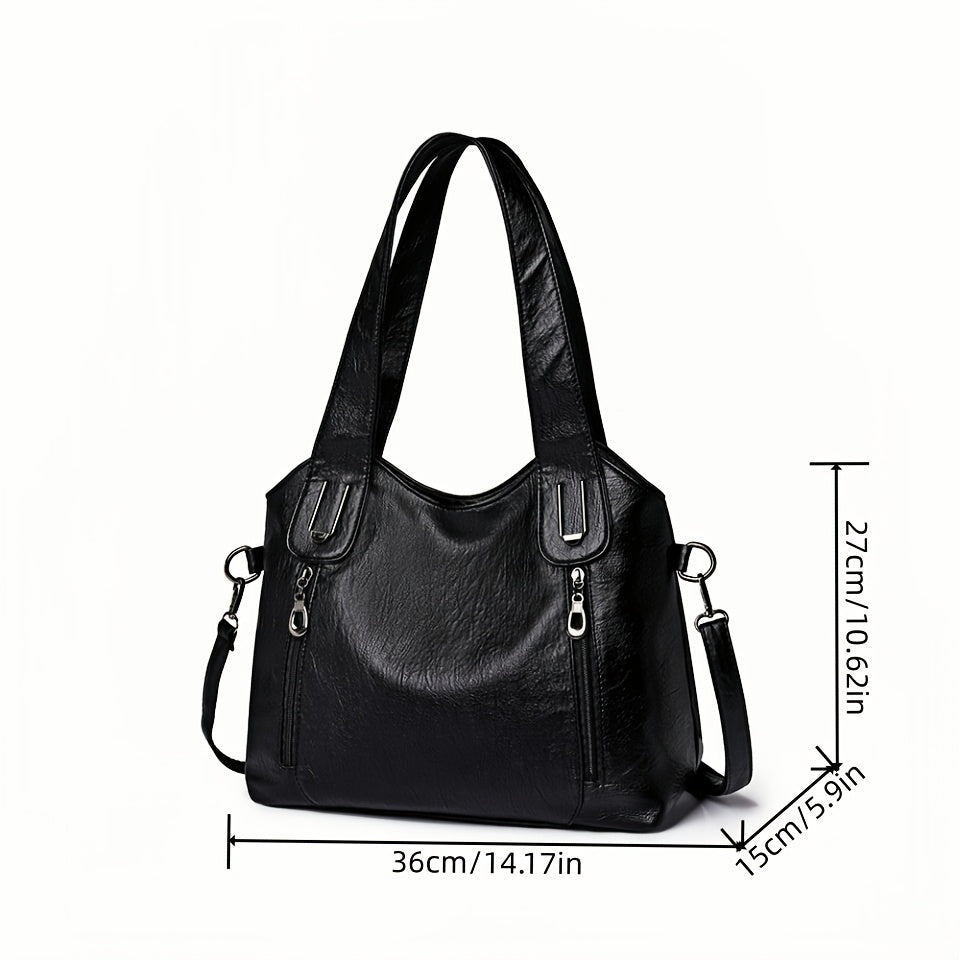 Women's Light Brown Tote Bag with Detachable Strap Zip Closure Multiple Compartments Fashion