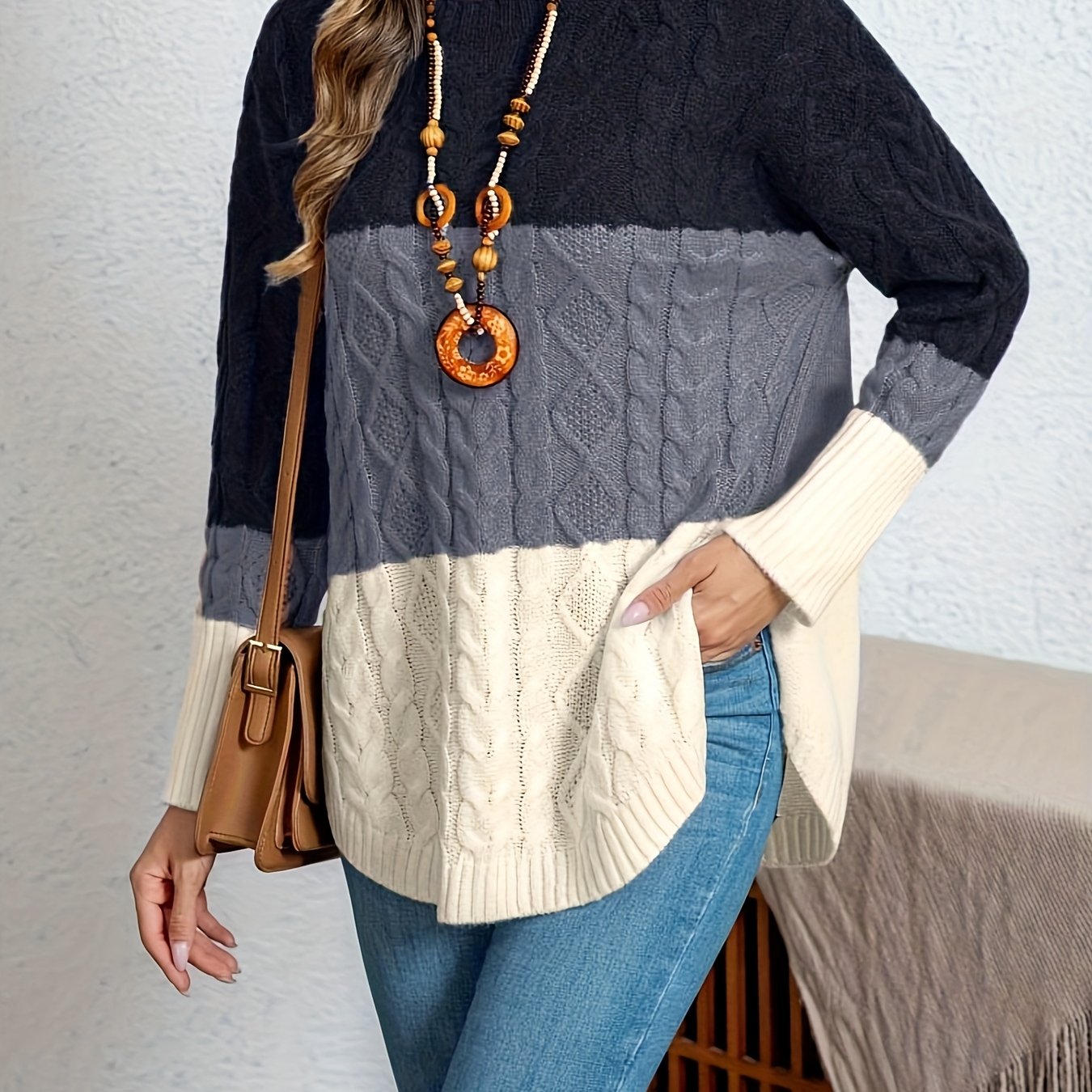 Ayollar uchun retro niş kiyimlari yumshoq sviter, kuz qish twist top