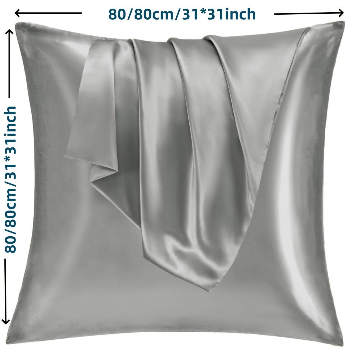Set of 2 Satin Pillowcases with Zipper Closure, Gentle on Hair and Skin