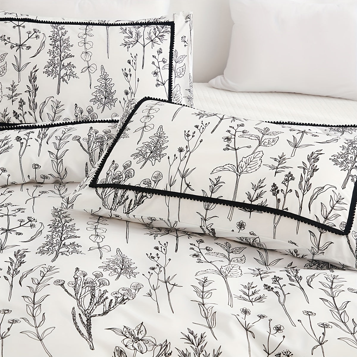 Bohemiya Chop etilgan yostiq qopqog'i to'plami Queen King Mikrofiber Qalqonli Yumshoq Zipper Mashina bilan yuvish mumkin