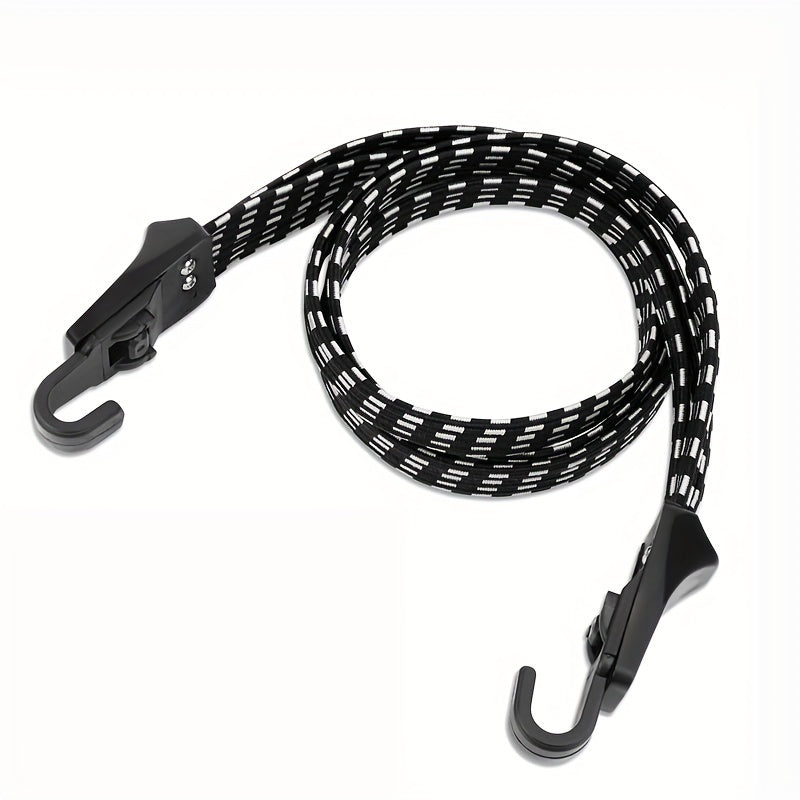 Correa de equipaje para bicicleta ajustable de uso pesado, cuerda elástica tipo bungee, negra