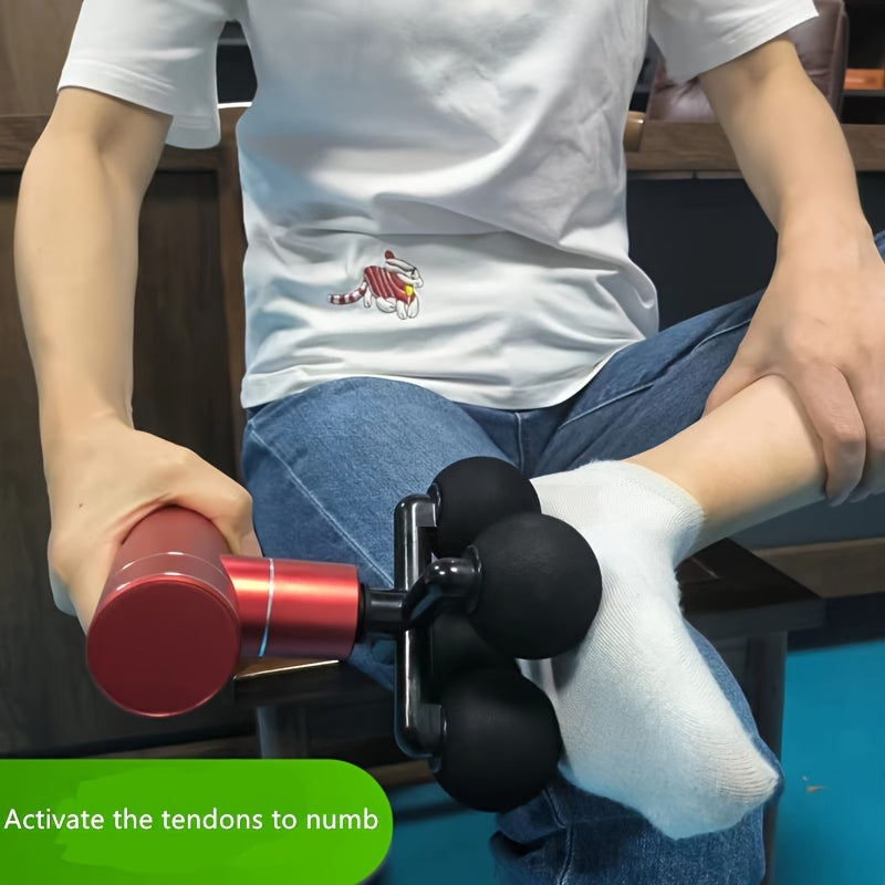 Fascia Gun with Silicone and Plastic Massage Heads for Deep Tissue Muscle Relief