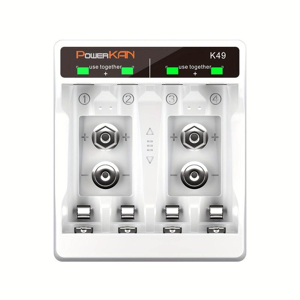 Dual-Purpose Mini Battery Charger for AA AAA 9V Lithium Rechargeable Batteries