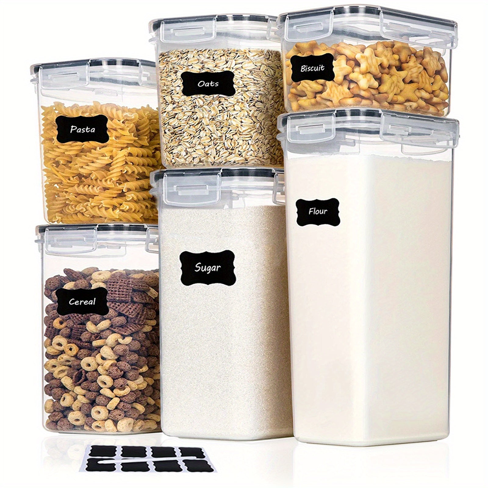 6/12 Pack BPA-Free Airtight Food Storage Containers with Lids Durable Plastic Canisters