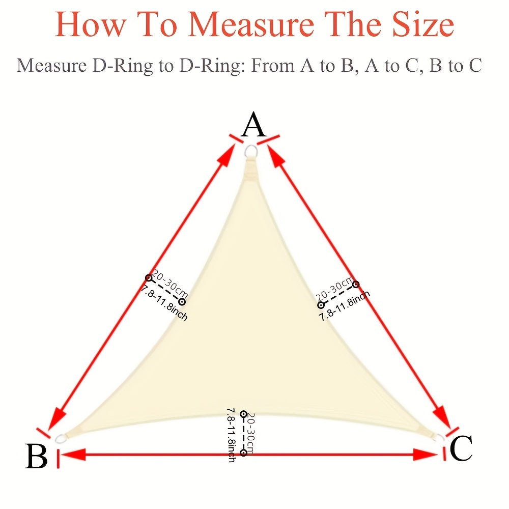 Triangle Sun Shade Sail Beige Polyester UV Protection for Outdoor Patio Garden Yard