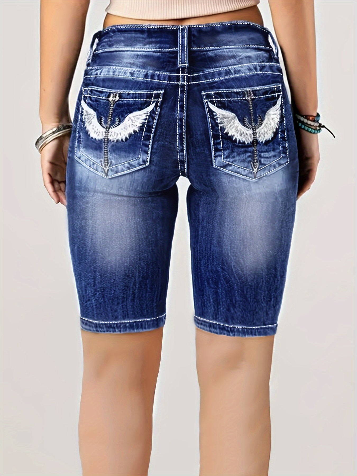 Women's Plus Size Denim Shorts High Waist Slim Fit Vintage Casual Jeans