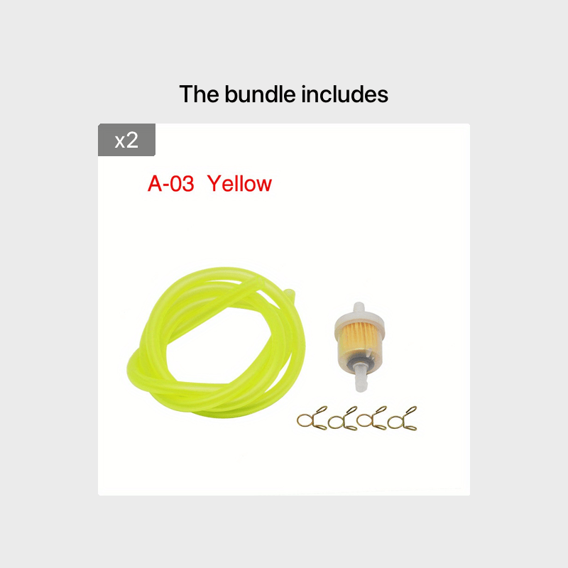 Motorcycle Gas Fuel Filter Petrol Pipe Hose Line 6mm with 4 Clips