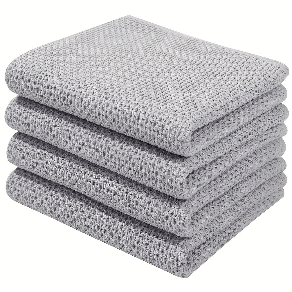Set of 6 Thickened Absorbent Waffle Dish Towels Kitchen Cleaning Cloths for Sink Stove