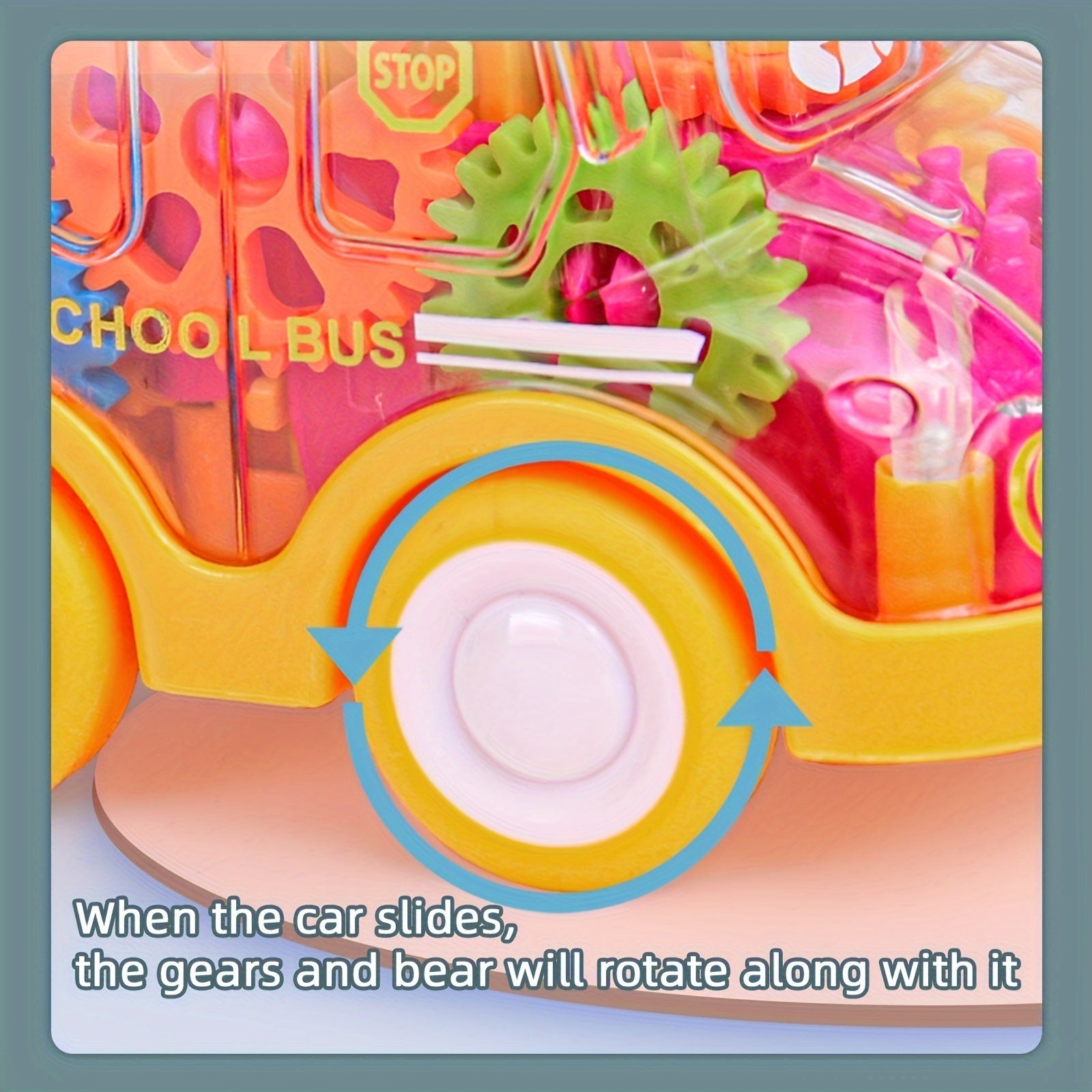 Bolalar STEM poyga mashinasining o'yinchoq, shaffof tishli va qaytish tezligi bilan qizil yoki ko'k