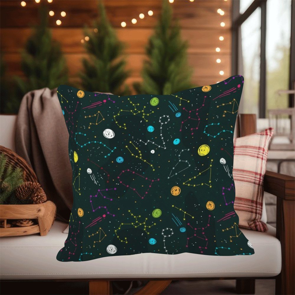 Zodiac Fleece Pillow Cover 45.72x45.72 cm Soft Washable Sofa Bedroom Outdoor