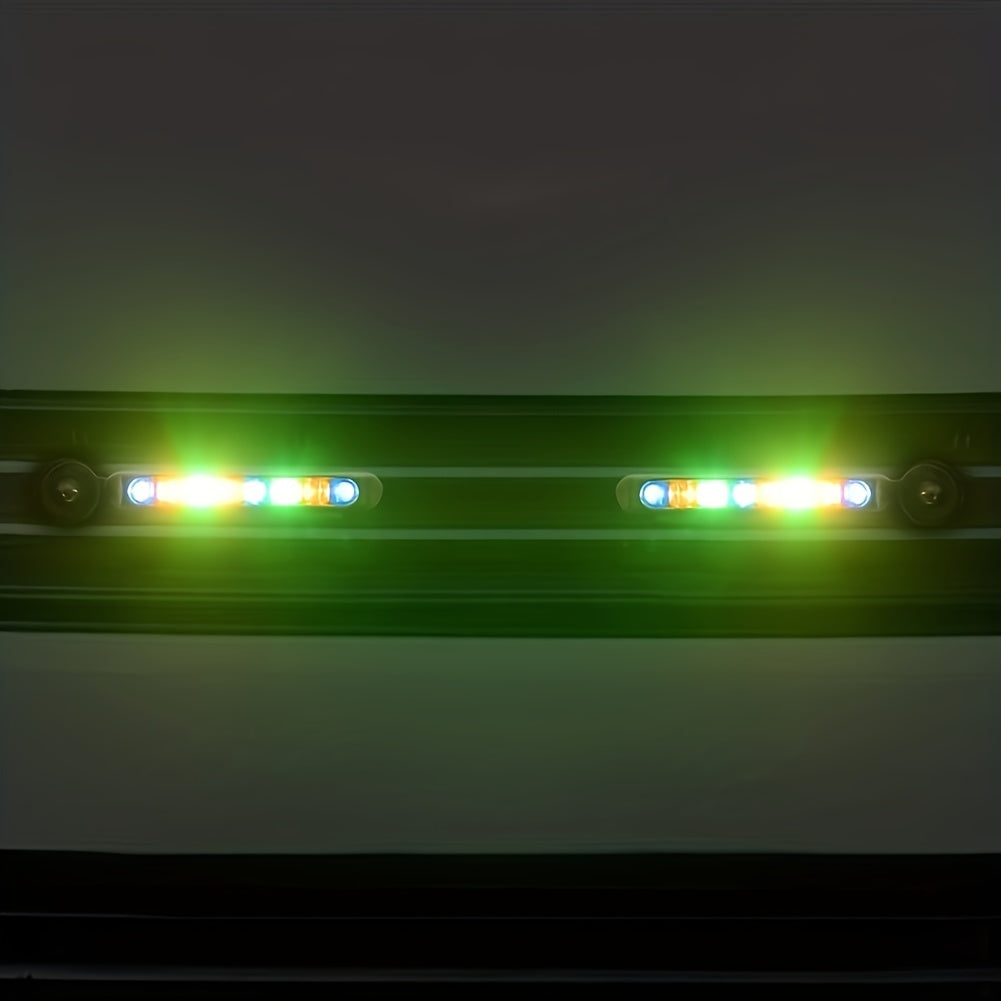 Car Exterior LED Light Decoration Kit 2pcs Rotation Fan Auxiliary Lighting