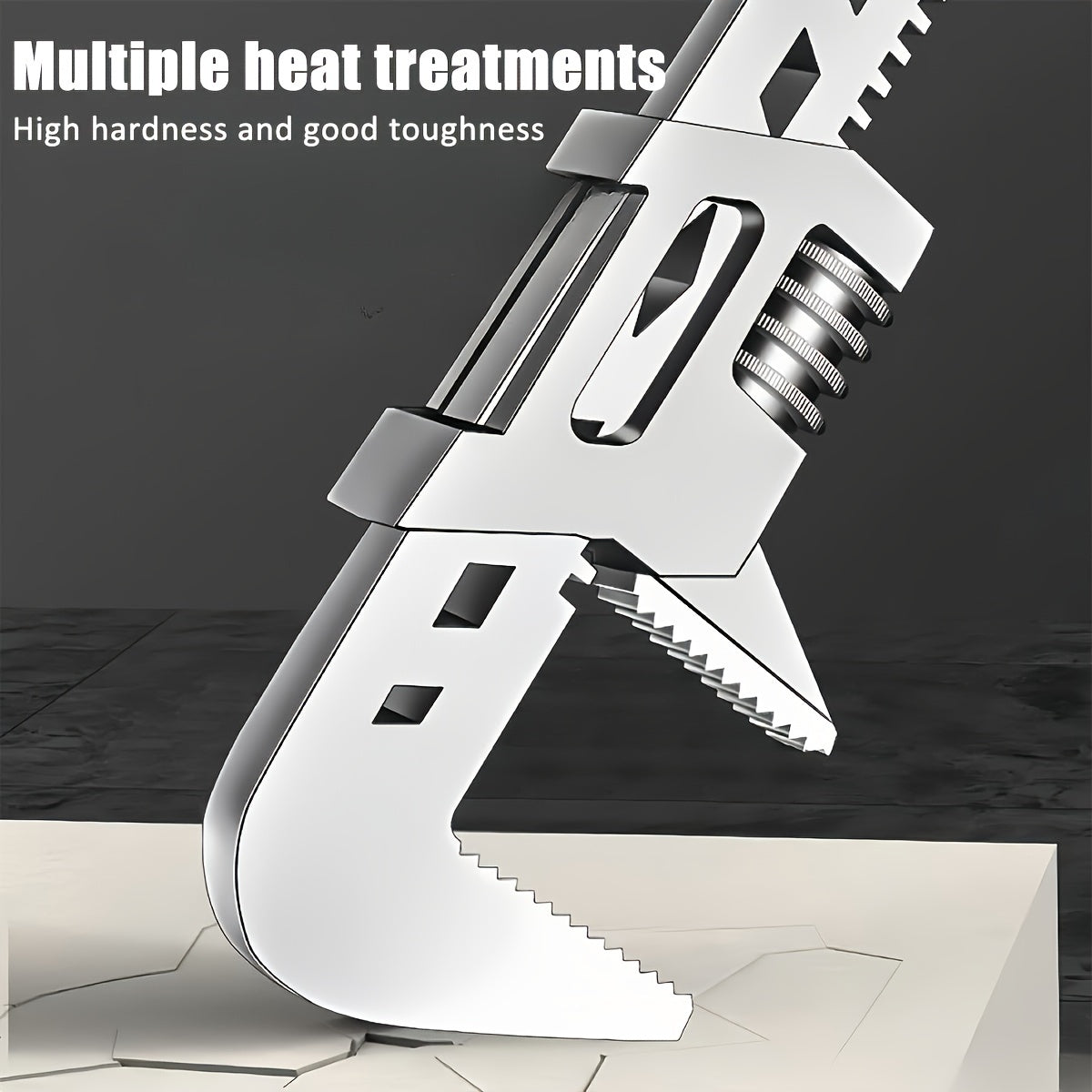 Large Opening Adjustable Wrench for Pipes and Fittings, Auto Repair