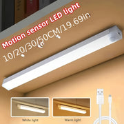 White Motion Sensor LED Light USB Rechargeable Magnetic for Kitchen Wardrobe Bedroom