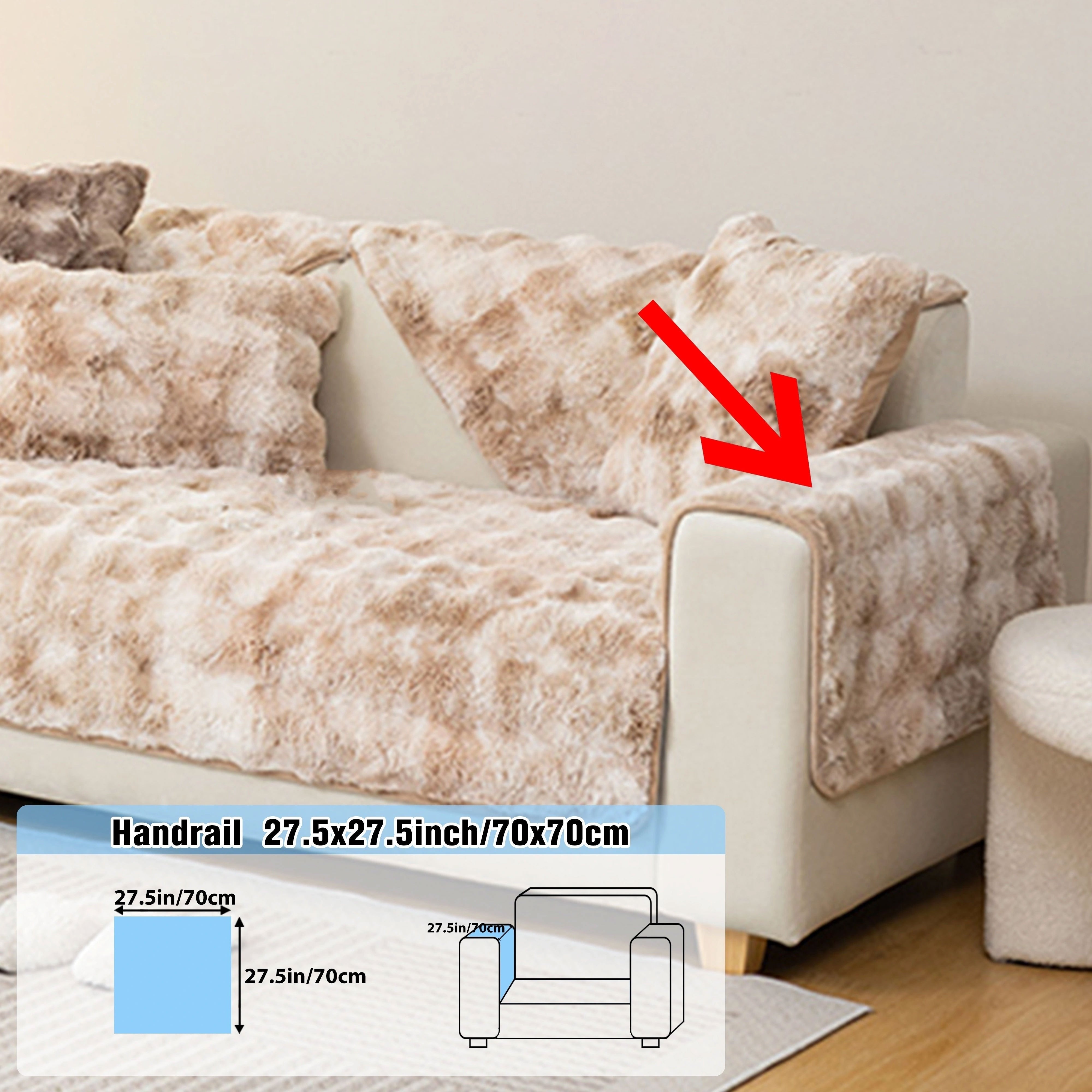 Плюшевое покрытие для дивана на зиму подходит для спальни, гостиной, офиса, домашнего декора