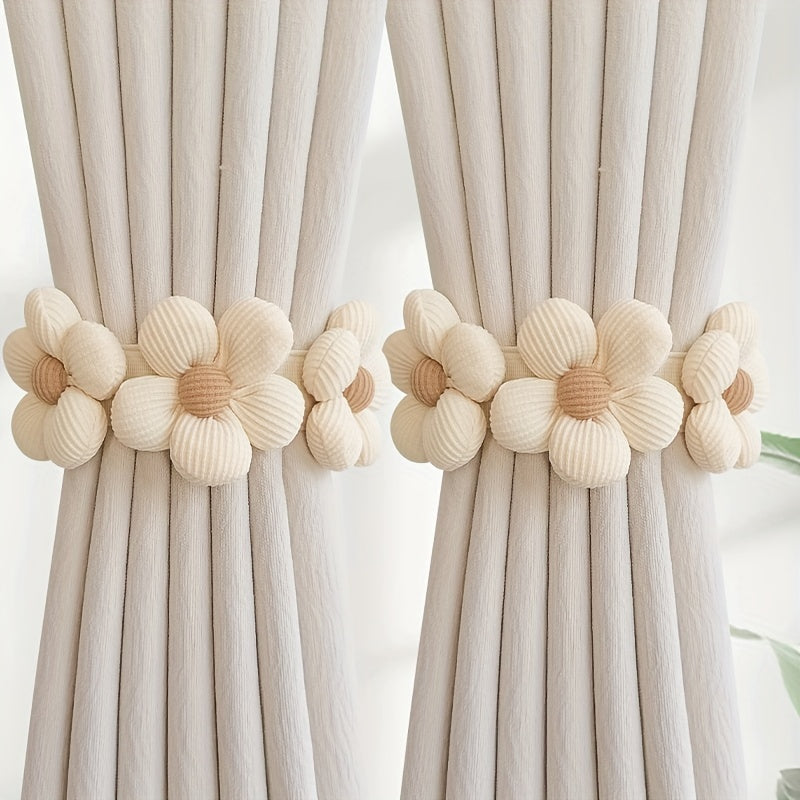 Elegant Flower Pattern Curtain Tieback No Drilling Decorative Home Accessory