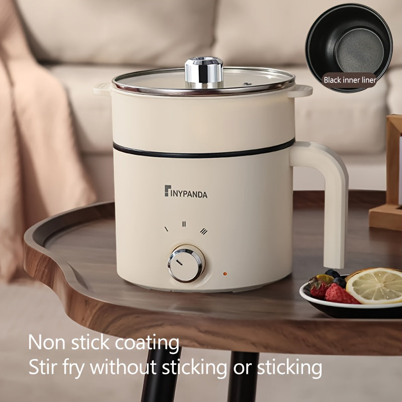 Double-layer electric steamer with large hot pot capacity for steaming and boiling in dorms homes offices