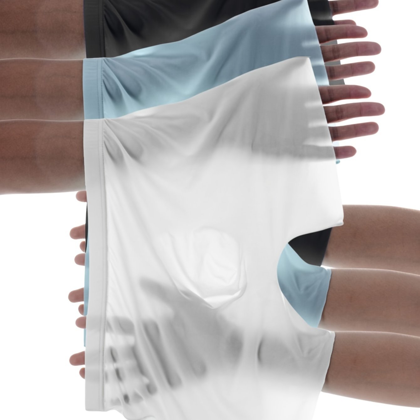 Pack de 3 bóxers semi-translúcidos para hombre de algodón-poliéster transpirable con elastano