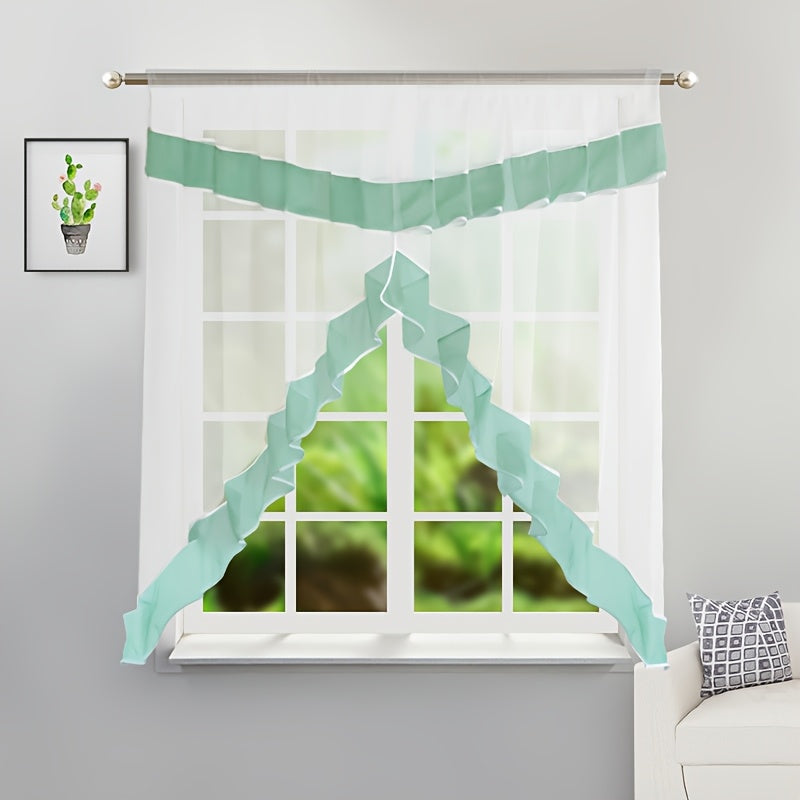 1-Piece Roman-Inspired Rod Pocket Curtain for Windows and Balconies