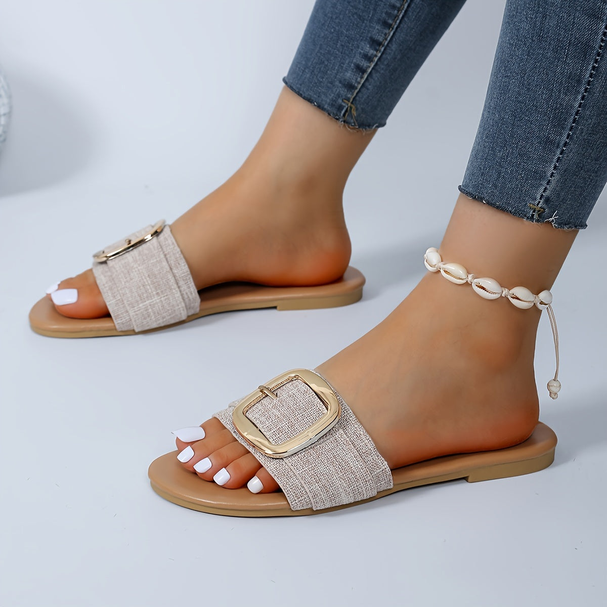 Женские летние мягкие комфортные пляжные сандалии с пряжкой