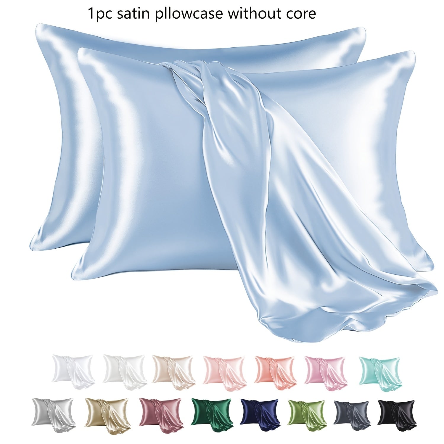 Hypoallergenic satin yostiq qopqog'i 100% polyester nafas oladigan teriga do'st to'liq rangli qopqoq yopilishi yotoq to'shagi