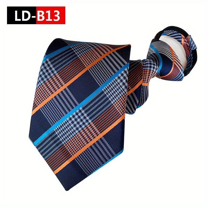 Men's Paisley Polyester Zipper Tie with Easy Pull Design in Spot Supply