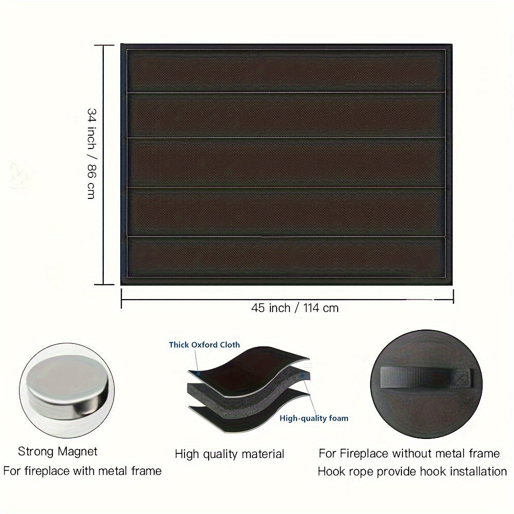 Festive Magnetic Fireplace Blanket 100cm x 39cm PVC Fireproof Cover