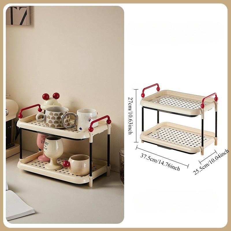 Juego de 3 soportes de plástico para tazas para cocina y comedor, organizador de almacenamiento abierto