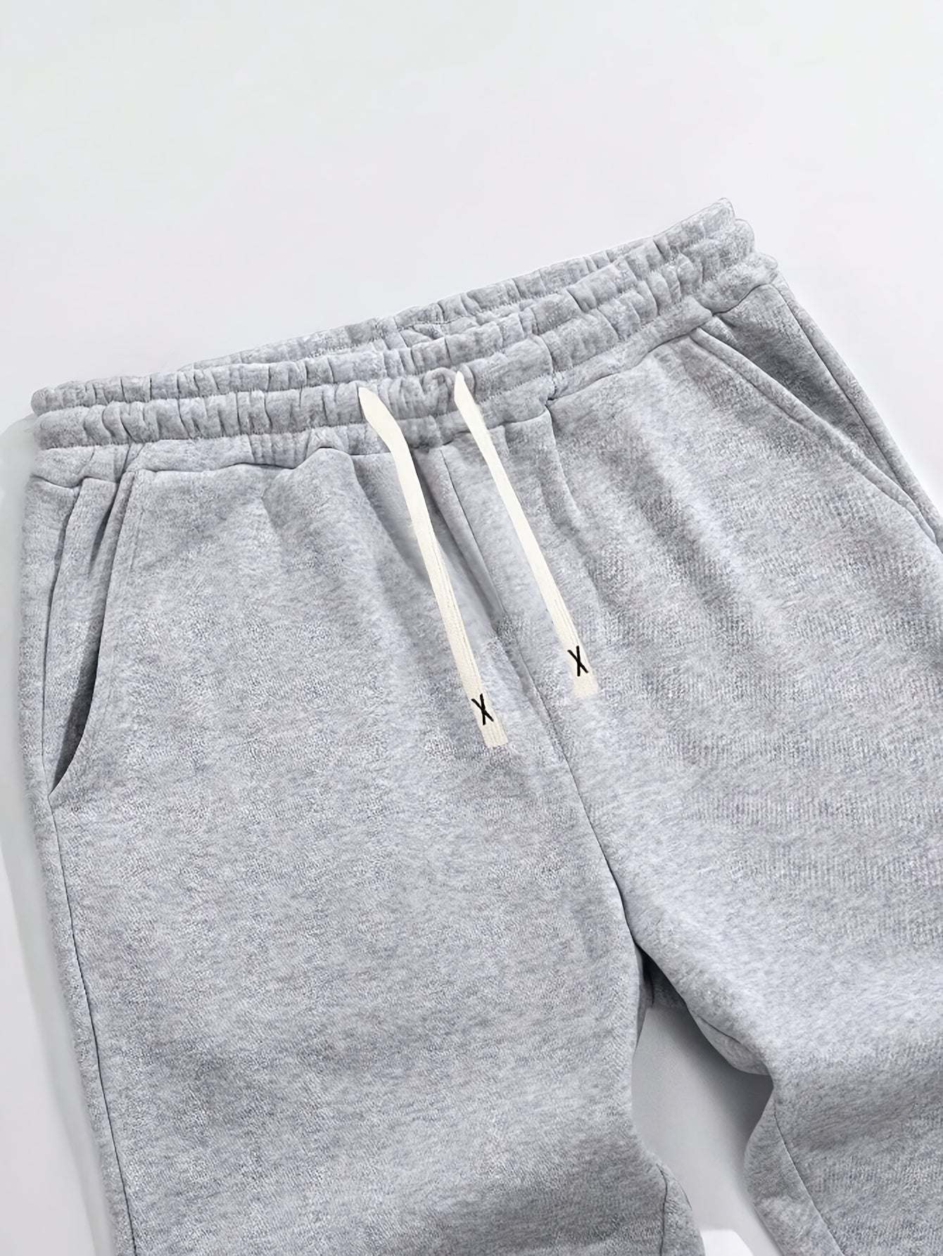 Plus Size Men's Fleece-Lined Mountain Print Sweatpants with Drawstring Waist for Fall Winter