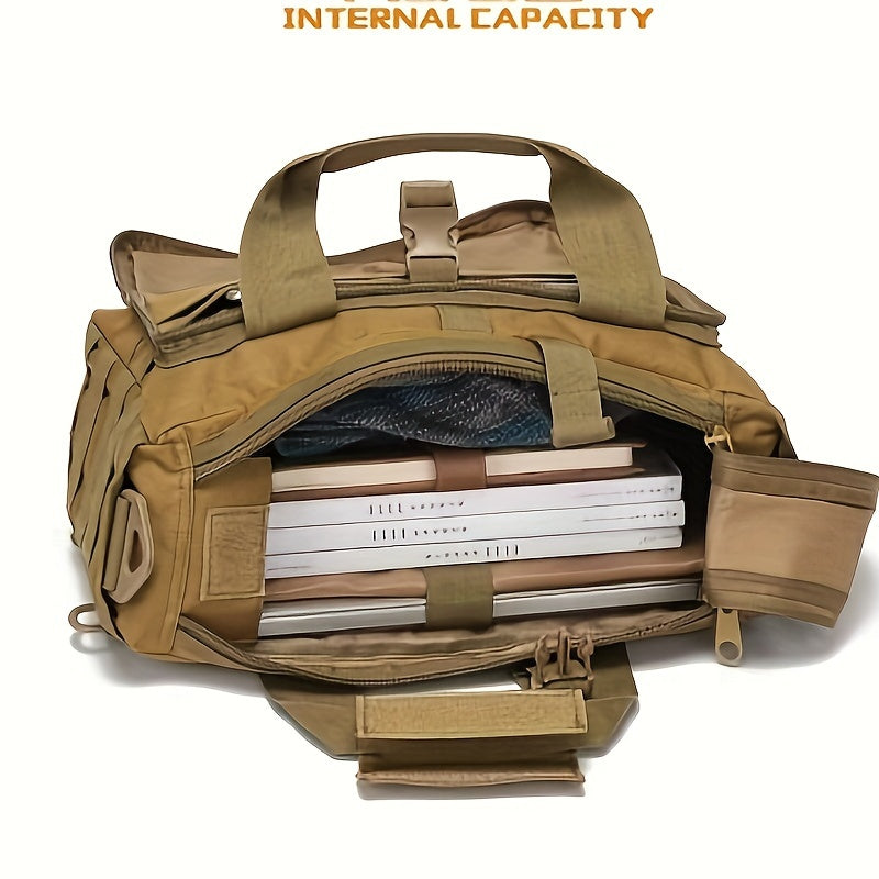 Camo Water-Resistant Backpack with Laptop Compartment and Adjustable Strap