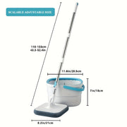 Smart Cleaning Kit for Living Room with Manual Rotating Mop and Wastewater Separator