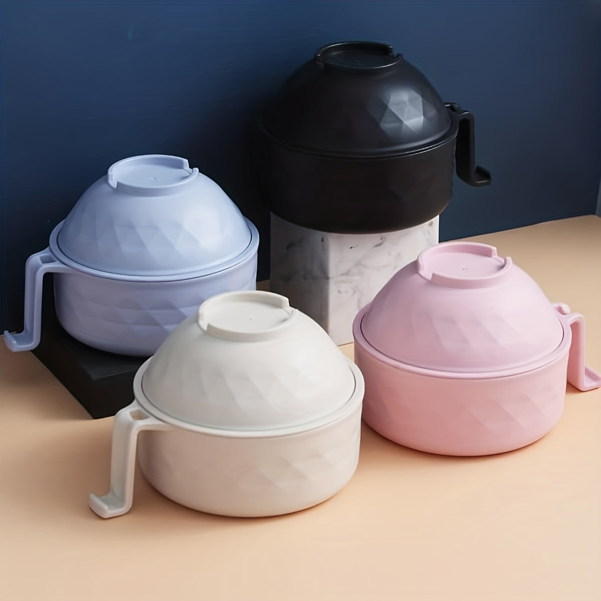 Набор безопасных для микроволновки мисок для рамена с палочками и кастрюлей для общежитий и бэнто