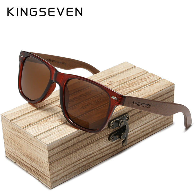 Black Walnut Wooden Sunglasses Polarized Retro Eyewear for Men and Women