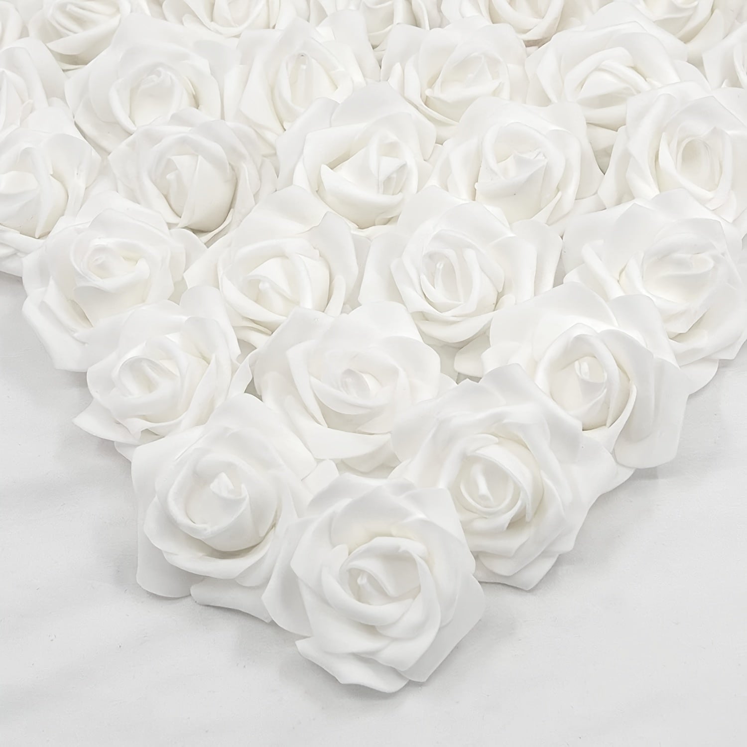 50 Pack Artificial Rose Flower Heads for DIY Crafts Weddings Home Decor