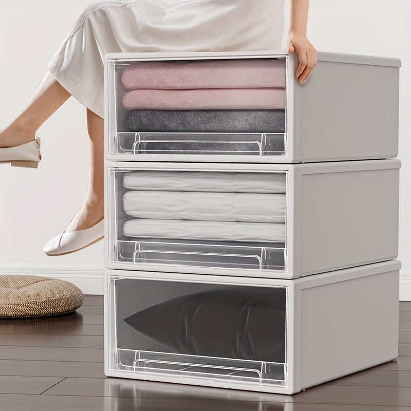 Stackable Plastic Storage Box for Clothes Toys Snacks Books and Sundries