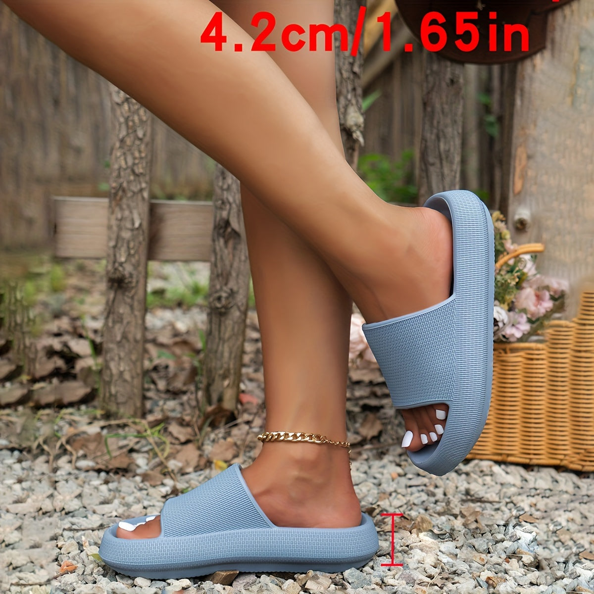 Women’s EVA Slide Sandals Open Toe Beige Indoor Outdoor Shoes