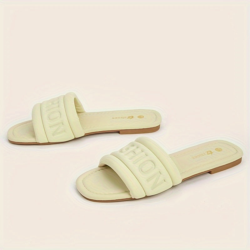 Women's Lightweight Flat Slip-On Slides for Walks and Beach