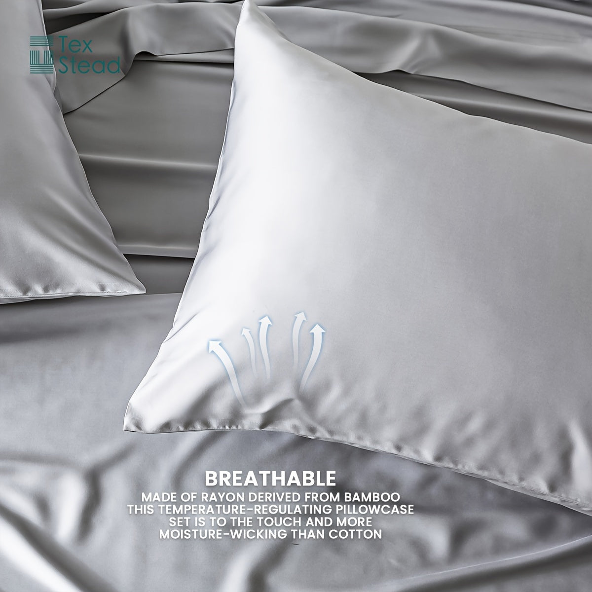 Pink Bamboo Fiber Pillowcases Set Soft Breathable Hypoallergenic Machine Washable