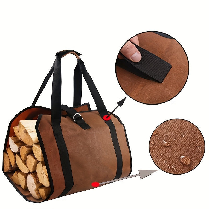 Sturdy PVC Log Carrier Bag for Firewood Transport and Storage Camping Fireplace