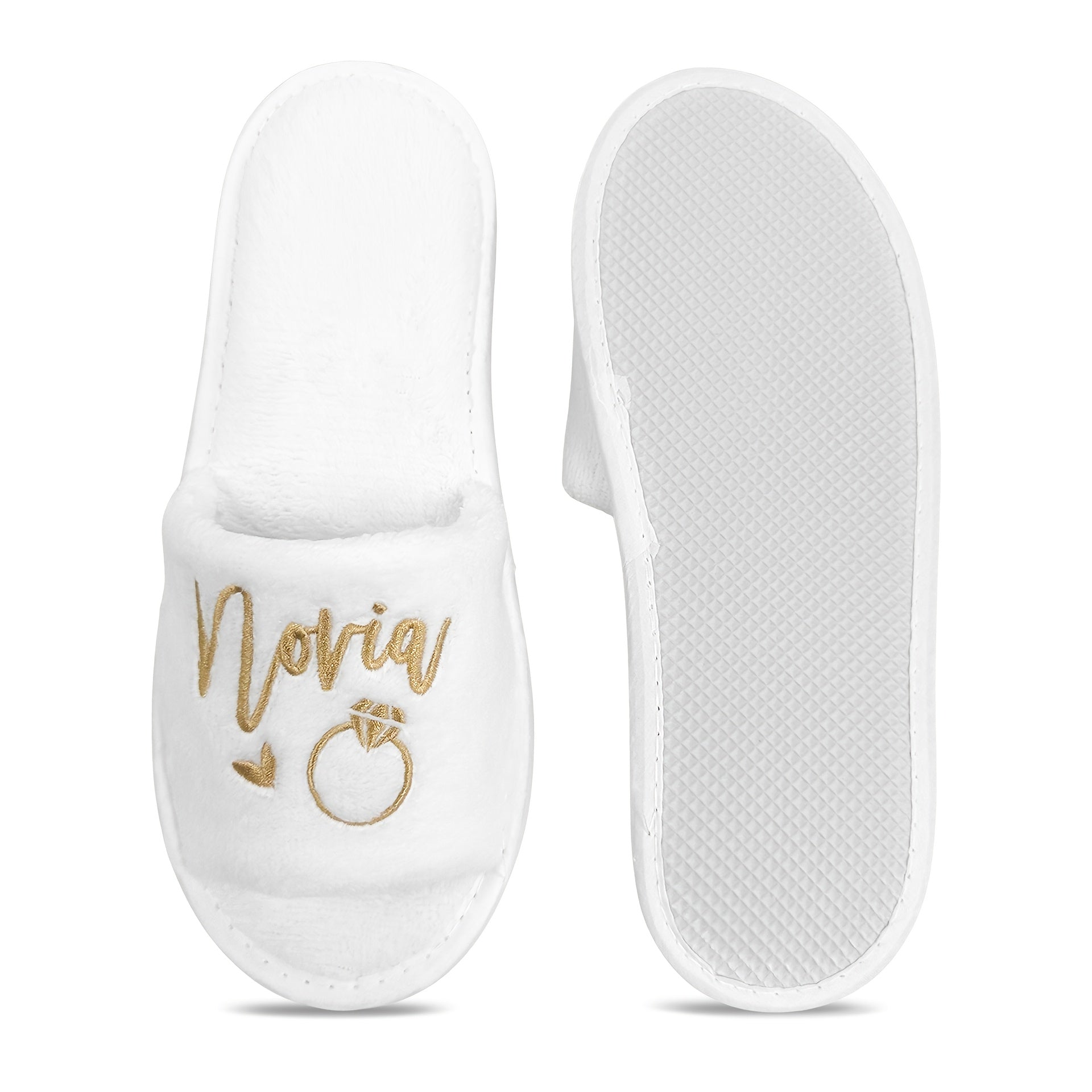 Women Embroidered EVA Slide Sandals Indoor Casual Shoes for Bridesmaids