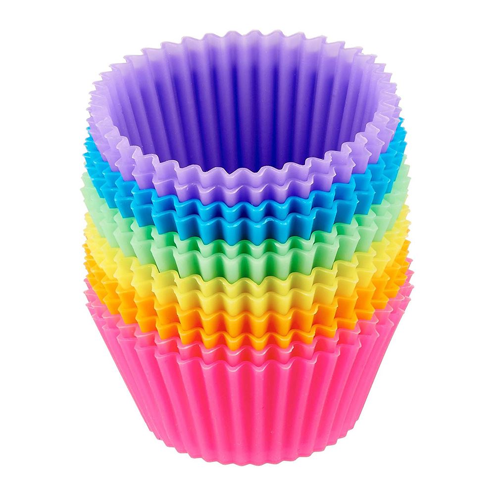 Reusable Silicone Cupcake Pans Set of 12 for Baking Muffins and Cakes