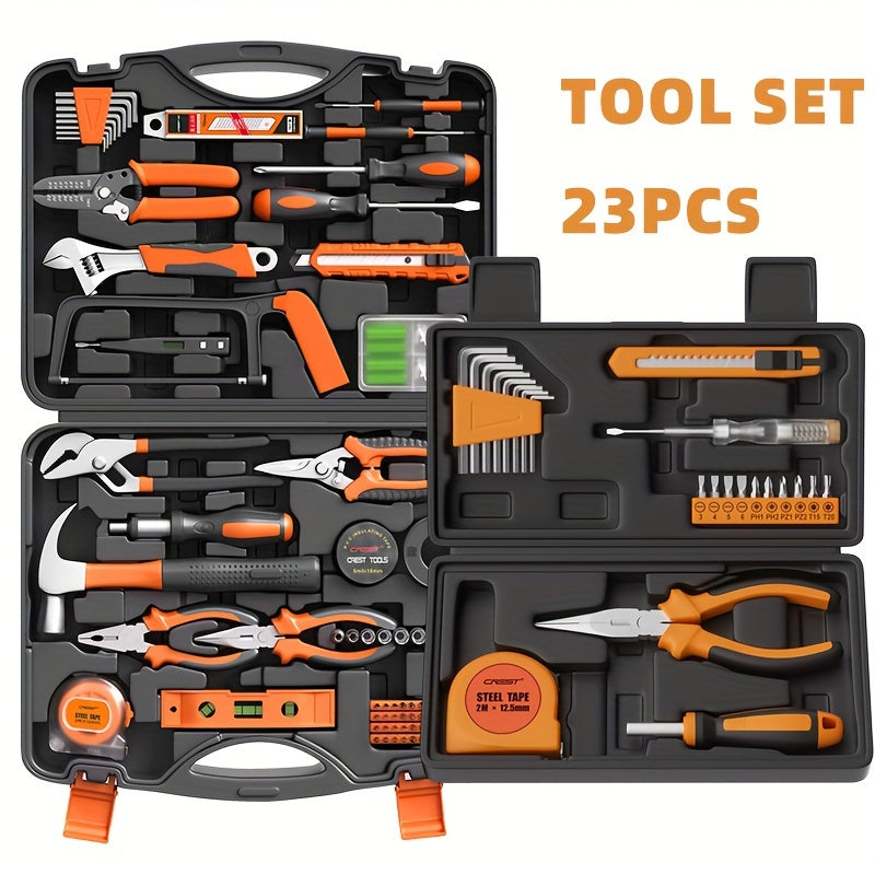 Multi-Size Hardware Toolbox Set Wrench Pliers Screwdriver Home Car Kit