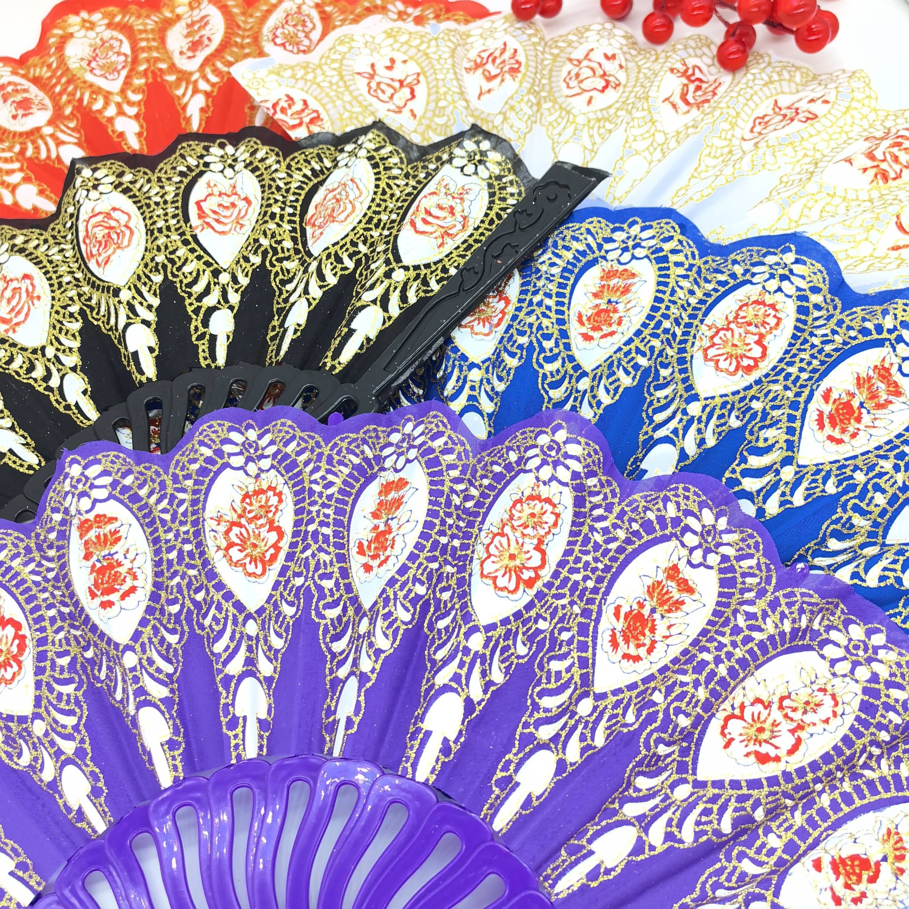 Ladies Folding Fans for Dance Performance, Carved Summer Fans, European Style