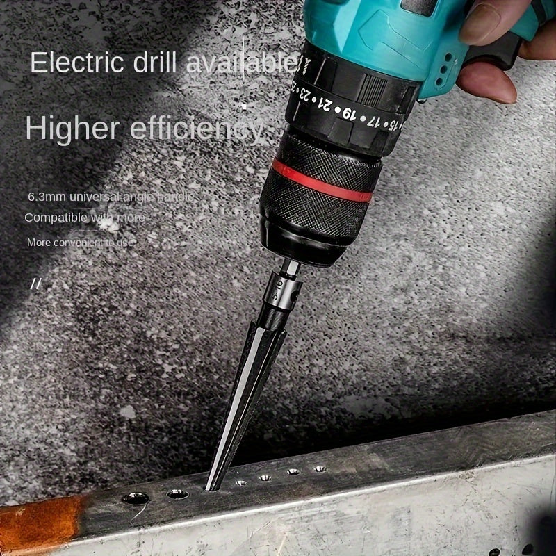 Tapered Hex Reamer Hand Tool for Taper Holes, Chamfering, Sinking Screws