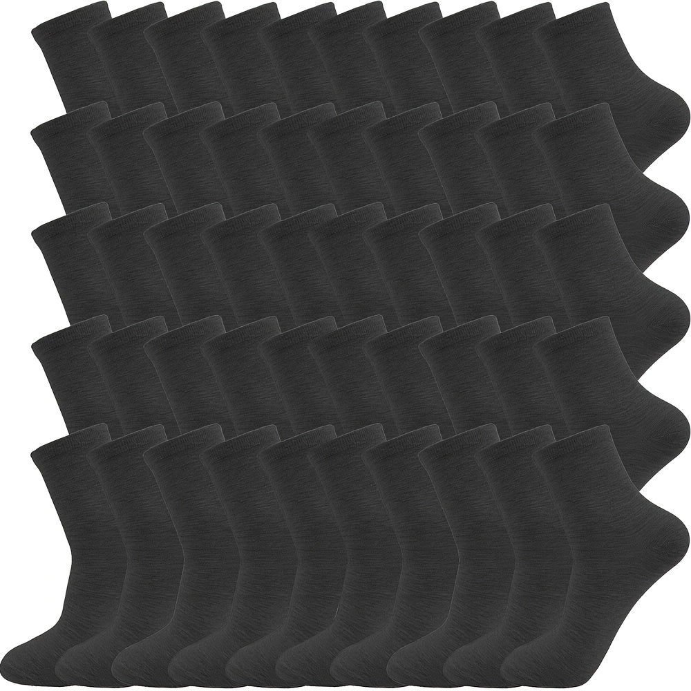 50 juft erkaklar uchun zamonaviy oddiy soklar, barcha mavsumlar uchun, tashqi kiyim uchun qulay va havo o'tkazuvchan.