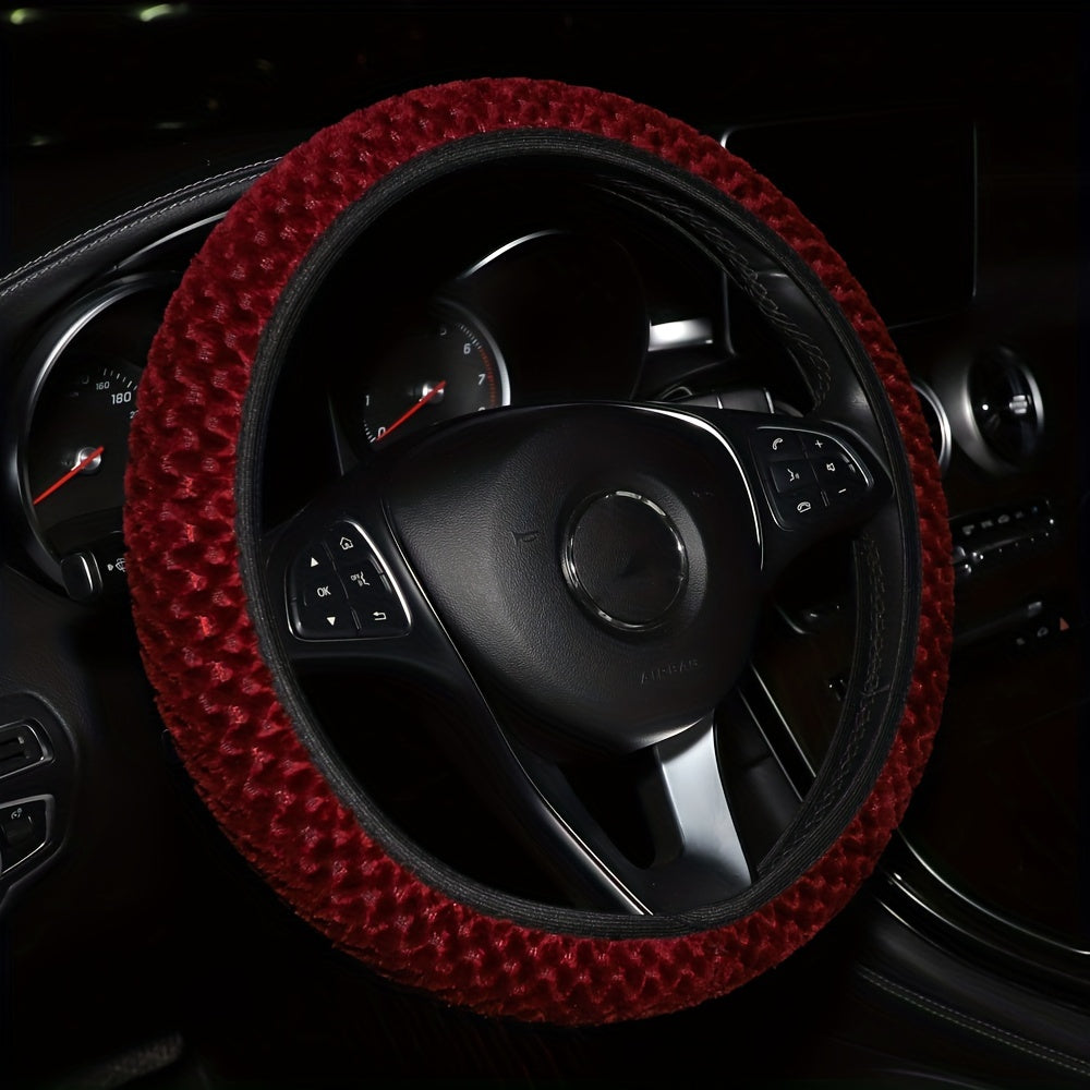 Ayollar uchun nuqtali fleece avtomobil g'ildirak qopqog'i, issiq ichki aksessuarlar