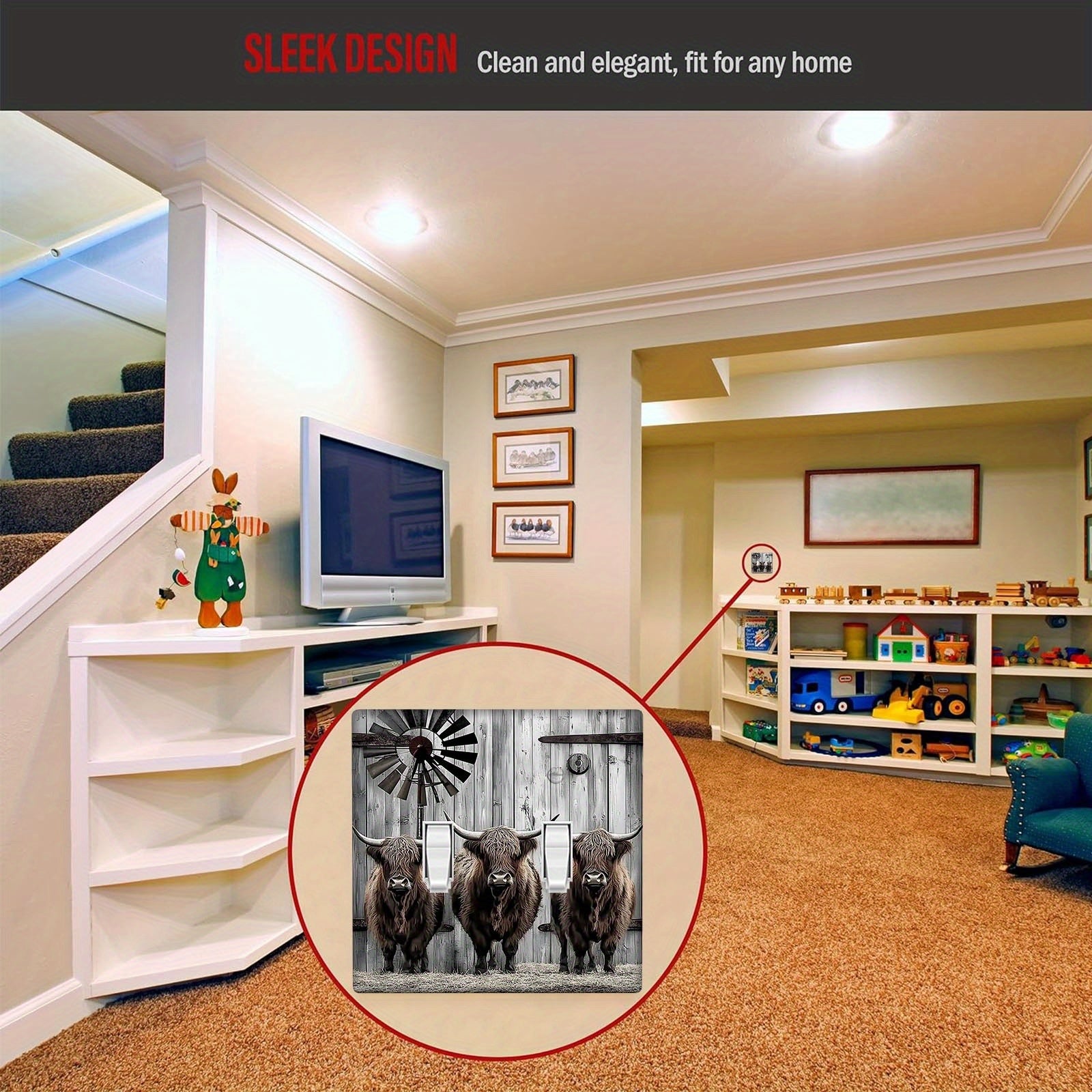 Highland Cow Wall Plate Cover for Light Switch and Outlet Decorative Home Decor