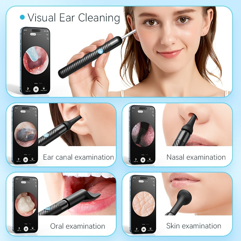 Wireless Earwax Removal Kit with HD Camera LED Light Rechargeable Battery for iOS Android