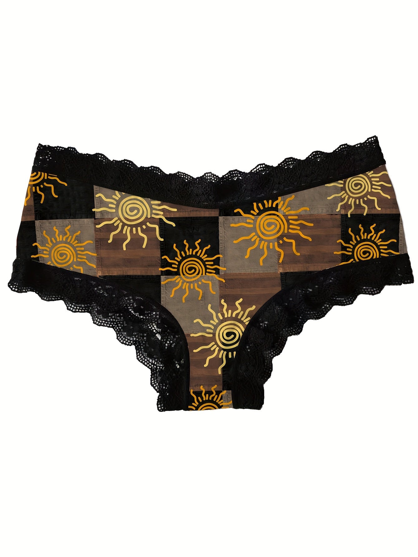 Pack de 3 braguitas femeninas de encaje transpirable, cómodas y elásticas, con patrón galáctico