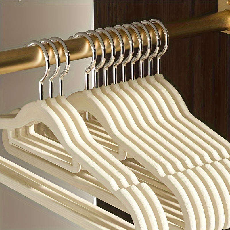 Non-Marking Flocked Hanger with Anti-Slip Grip for Closet Storage