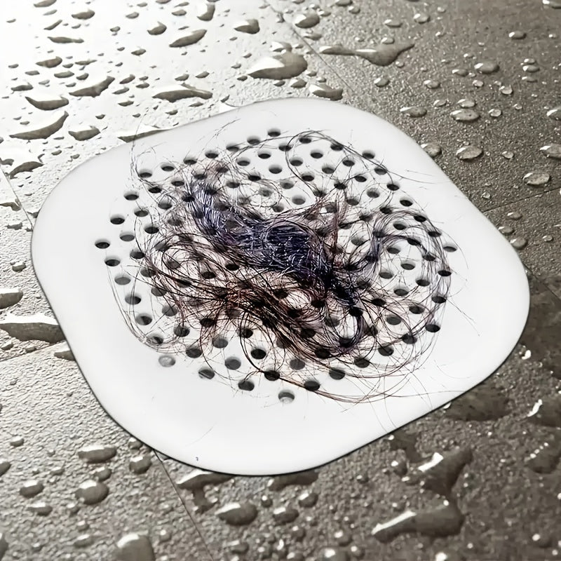 Rejilla de silicona para cabello en el desagüe con ventosa para prevenir atascos en lavabo y ducha